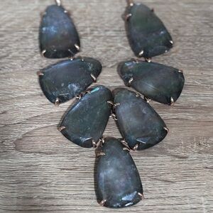 Kendra Scott Harlow Necklace in Gray Illusion Labradorite Statement Necklace